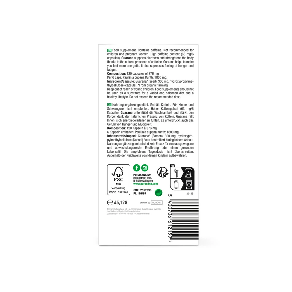 Purasana Guarana Purasana Guarana -Winkel Voor Gezondheidszorgproducten 1024641 3