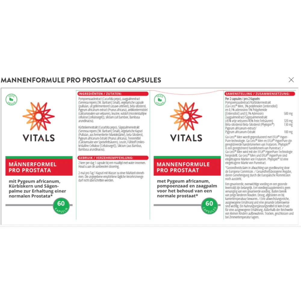 Vitals Mannenformule Pro Prostaat Vitals Mannenformule Pro Prostaat -Winkel Voor Gezondheidszorgproducten 1035694 2