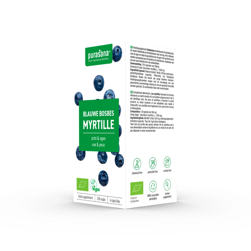 Purasana Blauwe Bosbes 320 mg Purasana Blauwe Bosbes 320 Mg -Winkel Voor Gezondheidszorgproducten 1071262 4