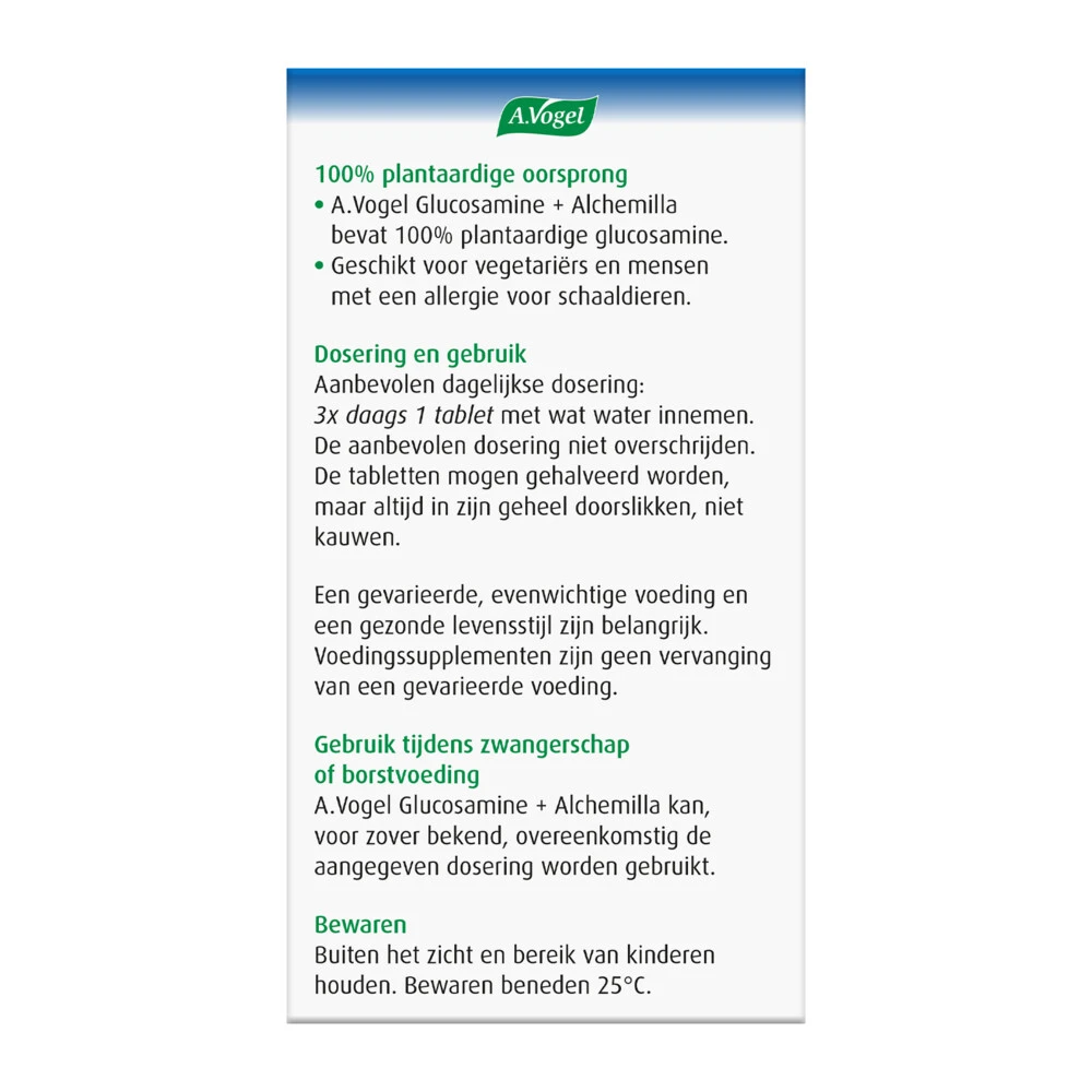 A.Vogel Glucosamine + Alchemilla A.Vogel Glucosamine + Alchemilla -Winkel Voor Gezondheidszorgproducten 732327 3