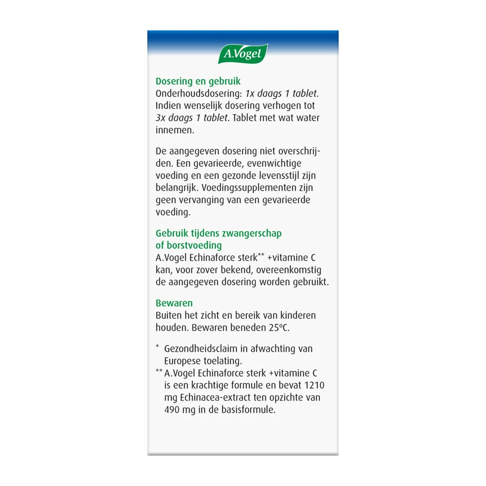 A.Vogel Echinaforce Sterk + Vitamine C A.Vogel Echinaforce Sterk + Vitamine C -Winkel Voor Gezondheidszorgproducten 740907 3