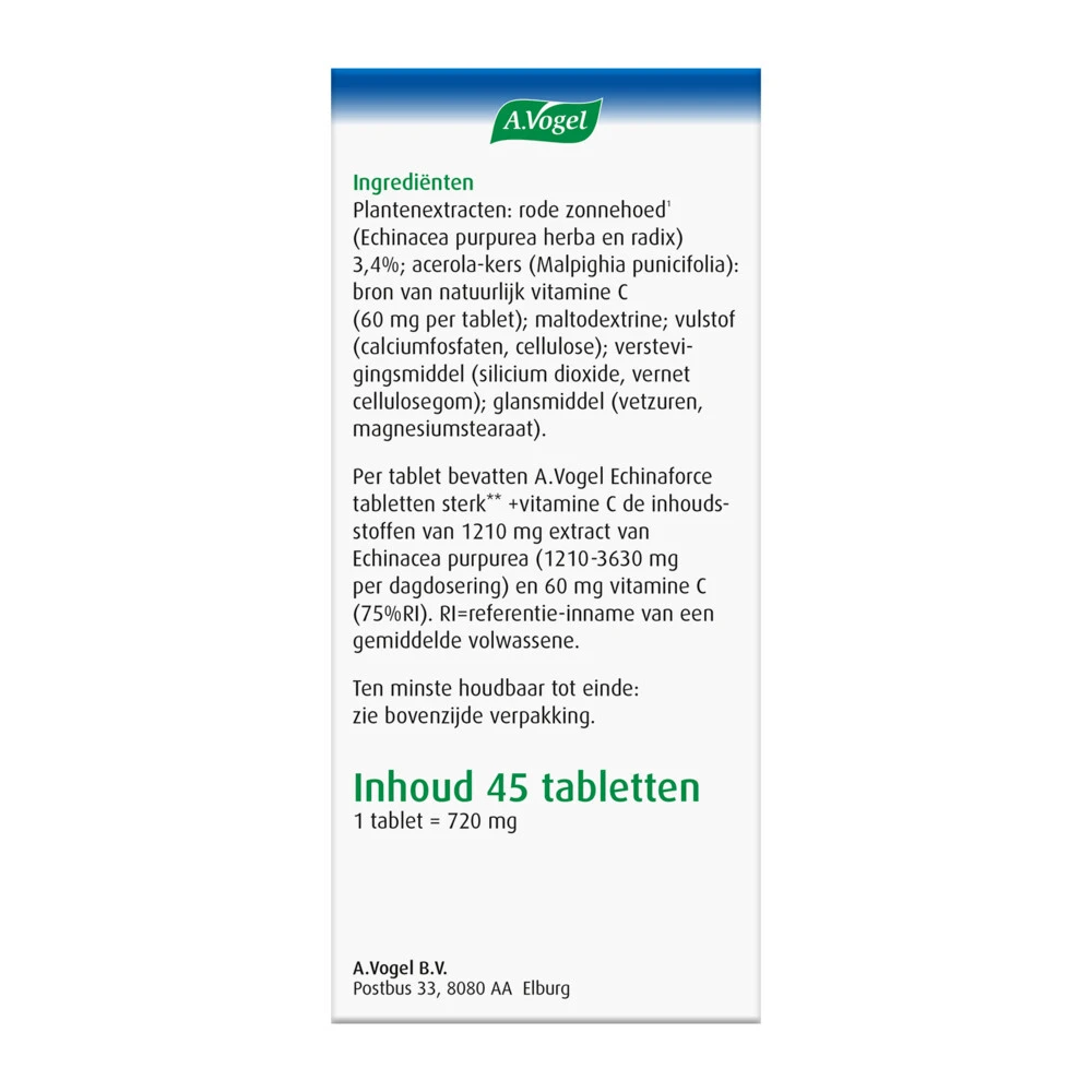 A.Vogel Echinaforce Sterk + Vitamine C A.Vogel Echinaforce Sterk + Vitamine C -Winkel Voor Gezondheidszorgproducten 740907 5