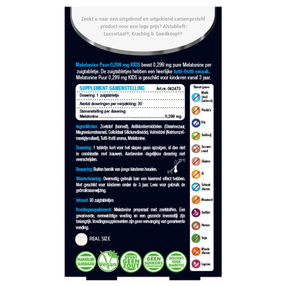 3x Lucovitaal Melatonine Puur Kids 3x Lucovitaal Melatonine Puur Kids -Winkel Voor Gezondheidszorgproducten 971786 2